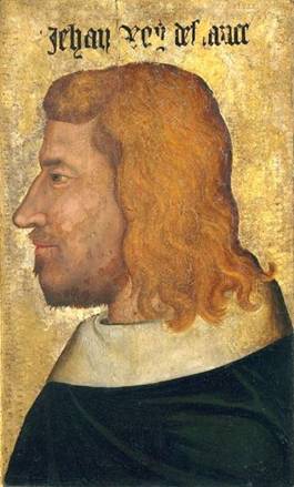 Jean II King of France ca. 1350 reigned 1350-1364 Unknown French Master  Mus?e du Louvre Paris possibly the oldest profile portrait in Europe